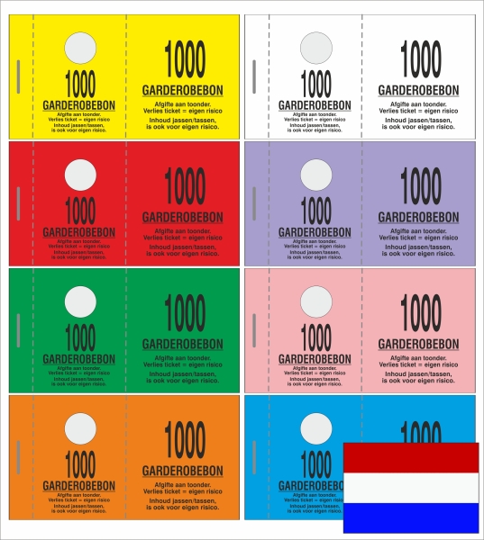 NL - 1000 Garderobebonnen - "neutral", 14 mm Bügelloch